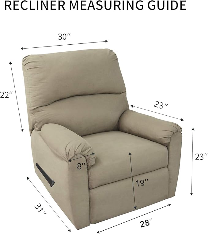 PureFit Reversible Sofa Cover Water Resistant Recliner Couch Cover, Machine Washable Furniture Cover with Adjustable Strap for Dogs, Pets (Recliner, Black/Beige)