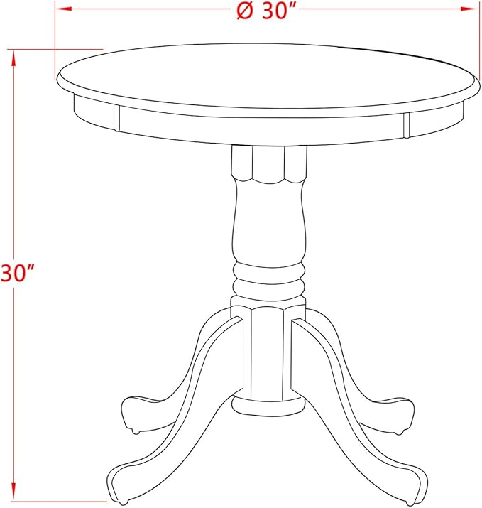 East West Furniture ESGA3-MAH-32 3 Piece Dining Table Set for Small Spaces Contains a Round Wooden Table with Pedestal and 2 Light Beige Linen Fabric Parson Chairs, 30x30 Inch, Mahogany