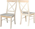 Set of Two X-Back Dining Chairs, Unfinished