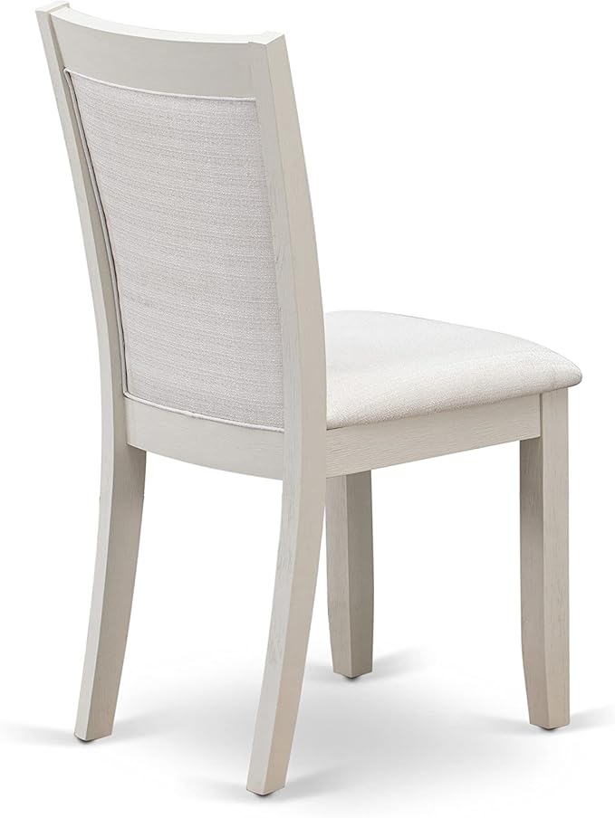 East West Furniture X027MZ001-9 9 Piece Modern Dining Table Set Includes a Rectangle Wooden Table with X-Legs and 8 Cream Linen Fabric Upholstered Chairs, 40x72 Inch, Multi-Color
