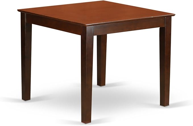 East West Furniture OXSI5-MAH-35 5 Piece Kitchen Table & Chairs Set Includes a Square Dining Room Table and 4 Doeskin Linen Fabric Parson Dining Chairs, 36x36 Inch, Mahogany