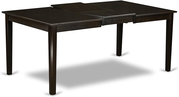 East West Furniture HEDR5-CAP-03 5 Piece Dining Room Furniture Set Includes a Rectangle Dining Table with Pedestal and 4 Brown Linen Fabric Parsons Chairs, 42x72 Inch, Cappuccino
