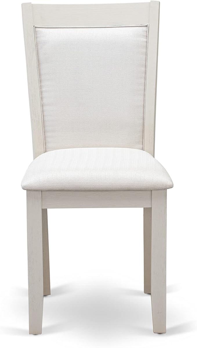 East West Furniture X027MZ001-9 9 Piece Modern Dining Table Set Includes a Rectangle Wooden Table with X-Legs and 8 Cream Linen Fabric Upholstered Chairs, 40x72 Inch, Multi-Color
