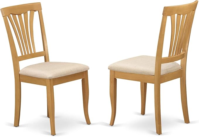 East West Furniture NDAV5-OAK-C 5 Piece Modern Dining Table Set Includes a Rectangle Wooden Table with Dropleaf and 4 Linen Fabric Dining Room Chairs, 30x48 Inch, Oak