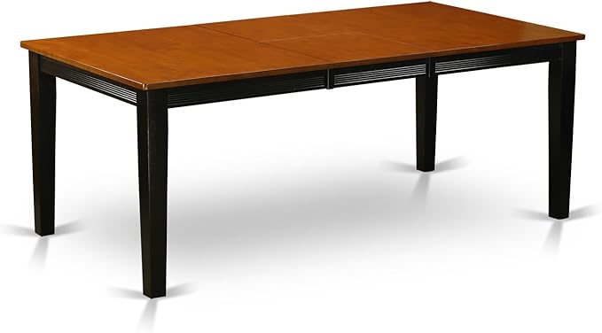 East West Furniture QUNO7-BCH-W 7 Piece Dining Room Table Set Consist of a Rectangle Kitchen Table with Butterfly Leaf and 6 Dining Chairs, 40x78 Inch, Black & Cherry