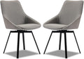 Dining Chairs Set of 2 Light Grey Living Room Chairs Fabric Upholstered Kitchen Chairs,Loads Up to 270lbs,Quick Assembly,Swivel Dining Chair