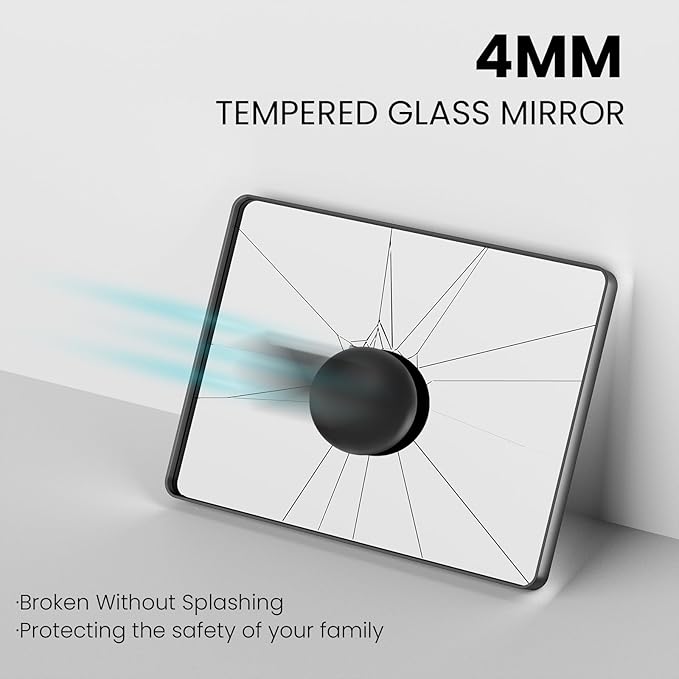 Bronze Bathroom Mirror 48x30 Inch, Brushed Bronze Metal Frame Mirror for Wall, Rounded Rectangle Bathroom Vanity Mirror with Tempered Glass, Anti-Rust, Horizontal/Vertical