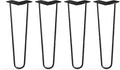 TEN49 Heavy Duty Hairpin Table Legs - 16 Inch Industrial Black Furniture Legs - Solid Rods Metal Legs for Table - Fit for Mid-Century Modern Desk, Bed Side, Dressing Table, Nightstand Legs