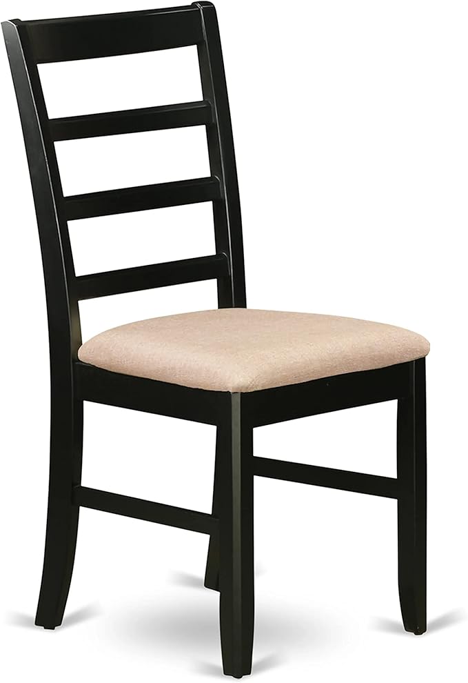 East West Furniture LGPF9-BLK-C 9 Piece Dining Set Includes a Rectangle Dining Table with Butterfly Leaf and 8 Linen Fabric Kitchen Room Chairs, 42x84 Inch, Black