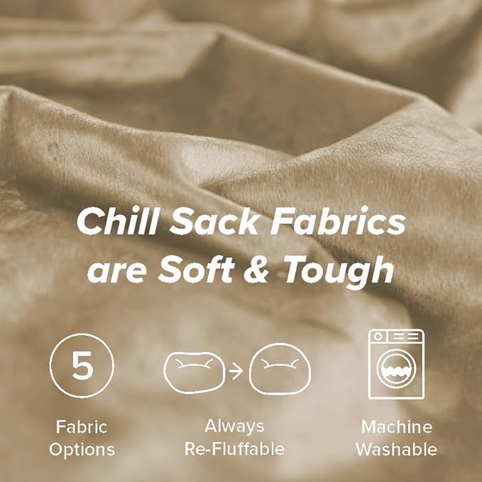 Chill Sack Bean Bag Chair: Giant 5' Memory Foam Furniture Bean Bag - Big Sofa with Soft Micro Fiber Cover - Camel