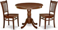 East West Furniture ANGR3-MAH-W 3 Piece Dinette Set for Small Spaces Contains a Round Dining Room Table with Pedestal and 2 Kitchen Dining Chairs, 36x36 Inch, Mahogany