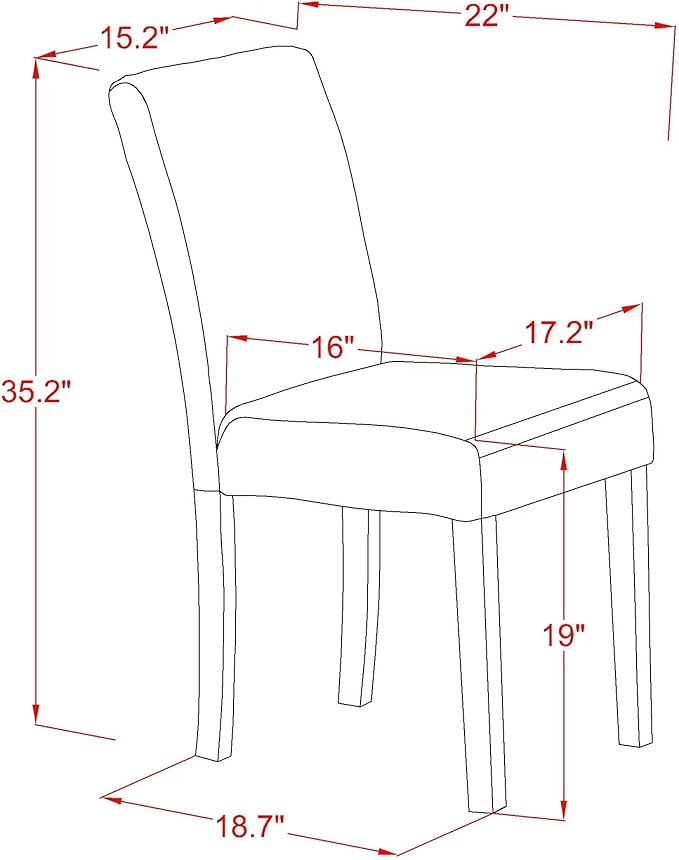 East West Furniture V077AB264-6 6 Piece Dining Table Set Contains a Rectangle Dining Room Table with V-Legs and 4 White Faux Leather Upholstered Chairs with a Bench, 40x72 Inch, Multi-Color
