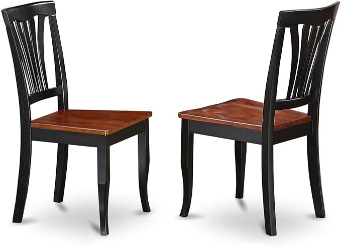 East West Furniture ANAV5-BLK-W 5 Piece Kitchen Table Set for 4 Includes a Round Dining Room Table with Pedestal and 4 Dining Chairs, 36x36 Inch, Black & Cherry