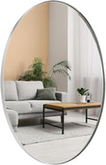 ANDY STAR Chrome Bathroom Mirror, Oval Chrome Mirror for Bathroom 20x28 Inch, Polished Chrome Anti-Rust Stainless Steel Metal Frame for Bathroom