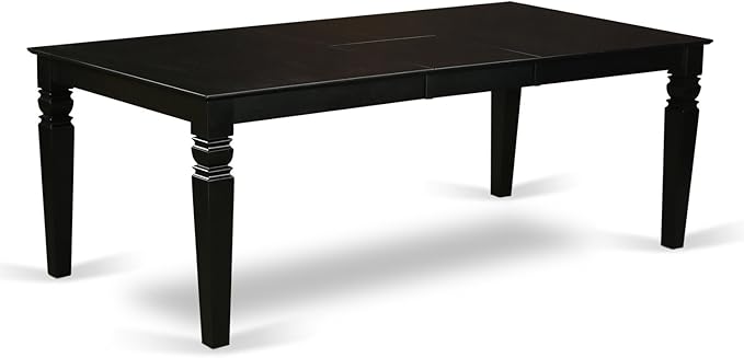 East West Furniture LGCL5-BLK-C 5 Piece Dining Table Set for 4 Includes a Rectangle Kitchen Table with Butterfly Leaf and 4 Linen Fabric Dining Room Chairs, 42x84 Inch, Black