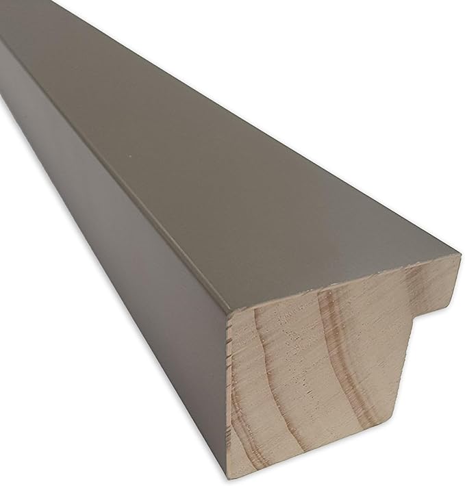 Amanti Art Grey Wall Mirror 23x23 Edwin Clay Grey Square Bathroom Mirror for Wall Decor Living Room, Medium Casual Wood Frame, Hangs Horizonally and Vertically, Bathroom Decor, Beveled Edge from WI