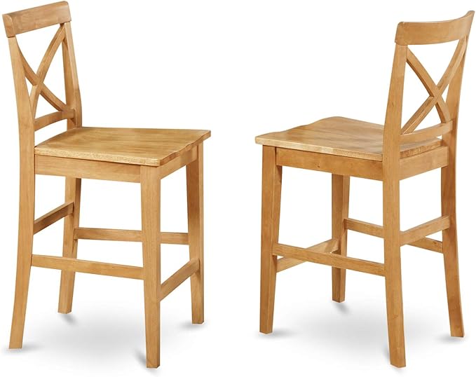 East West Furniture YAPB5-OAK-W 5 Piece Kitchen Counter Set Includes a Rectangle Dining Room Table and 4 Dining Chairs, 30x48 Inch, Oak