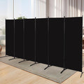 YASRKML Room Divider Folding Privacy Screens, Portable Room Divider Panel 6 Panel Partition Room Dividers Screen, Freestanding Room Partitions and Dividers Fabric Dividers for Room Separation, Black