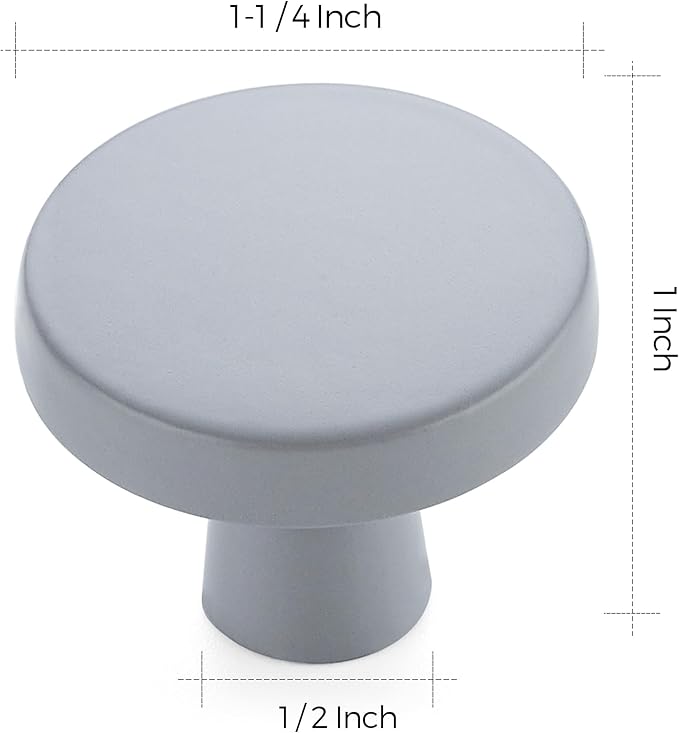 Ravinte 25 Pack Drawer Pulls 1-1/4 Inch Kitchen Cabinet Knobs Solid Round Dresser Drawer Knobs Grey Dresser Knobs Drawer Knobs Simple Cabinet Hardware for Cupboard Drawer Pulls