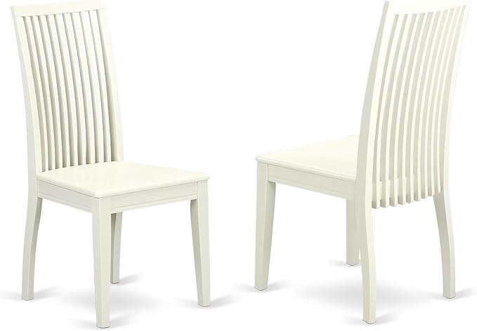 East West Furniture DOIP7-LWH-W 7 Piece Dining Table Set Consist of a Rectangle Dining Room Table with Butterfly Leaf and 6 Wooden Seat Chairs, 42x78 Inch, Linen White