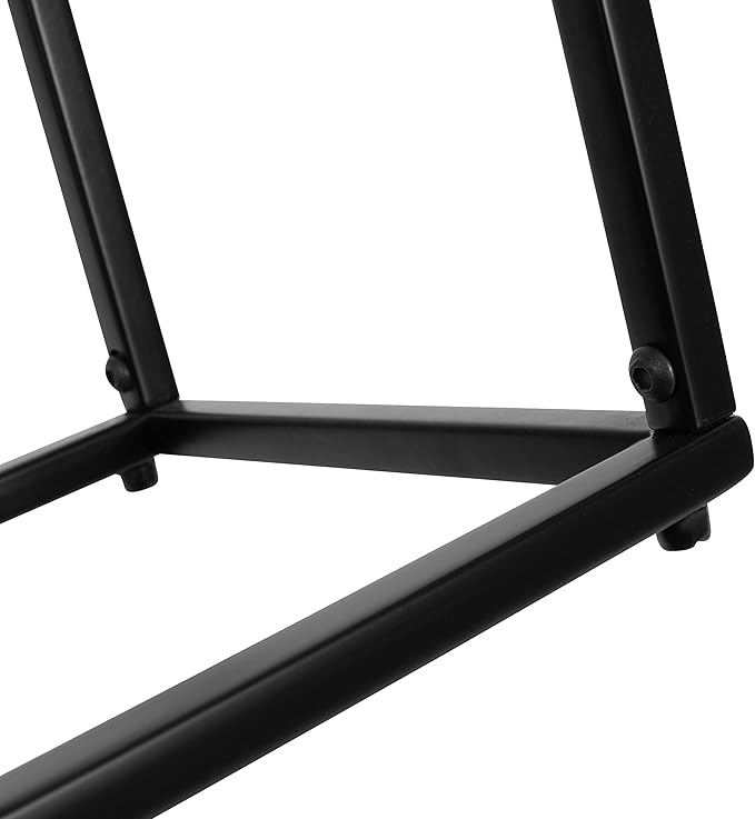 Kate and Laurel Karlsen Wood and Metal Narrow Side Table; 16 x 24 x 8; Whitewash and Black; Modern Transitional Slim Nightstand with Mixed Materials Design