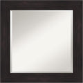 Amanti Art Brown Wall Mirror 26x26 Furniture Espresso Square Bathroom Mirror for Wall Decor Living Room, Medium Casual Frame, Hangs Horizonally and Vertically, Bathroom Decor, Beveled Edge