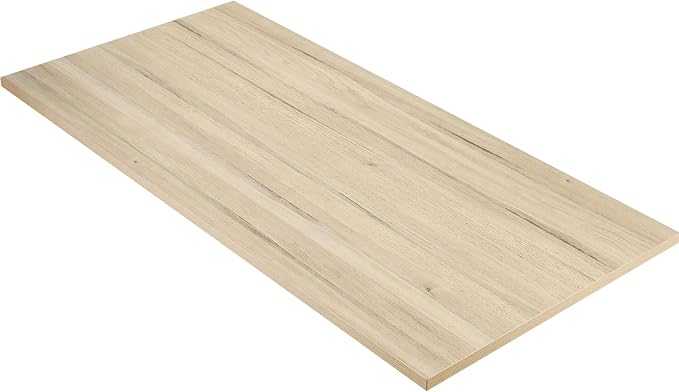 Kaboon Universal Tabletop 45.67"x23.62", Solid One-Piece Melamine Table Top, Double Desk L-Desk DIY, Home and Office, Oak/Grey Tone