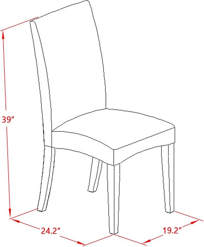 East West Furniture HEDR7-CAP-03 7 Piece Kitchen Table & Chairs Set Consist of a Rectangle Dining Table with Pedestal and 6 Brown Linen Fabric Parson Chairs, 42x72 Inch, Cappuccino