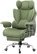 GTRACING Gaming Chair,Office Chair with Pocket Spring Lumbar Support, Ergonomic Comfortable Wide Office Desk Computer Chair with Outward Fixed Soft Armrests and Footrest (Fabric, Green)