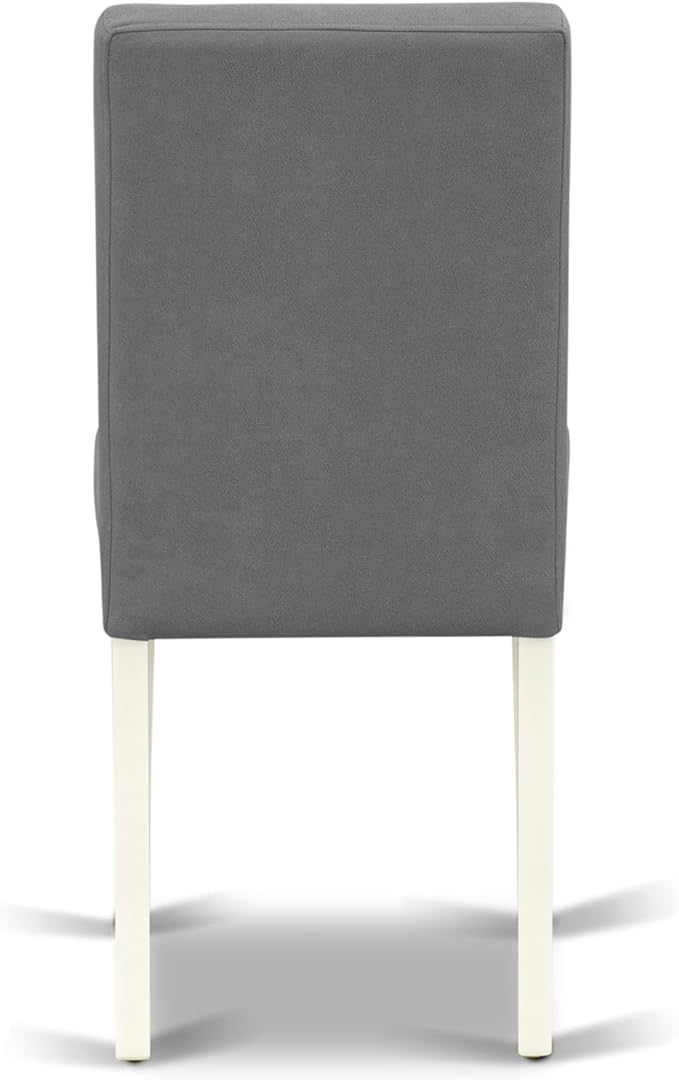 East West Furniture DOAS9-LWH-41 9 Piece Dining Table Set Includes A Kitchen Table and 8 Platinum Gray Polyester Fabric Person Chairs with Stylish Back- Linen White Finish