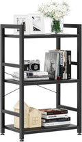 NUMENN 3 Tier Slim Bookshelf, Bookcase Shelf Storage Organizer, Modern Book Shelf for Bedroom, Living Room and Home Office, Black