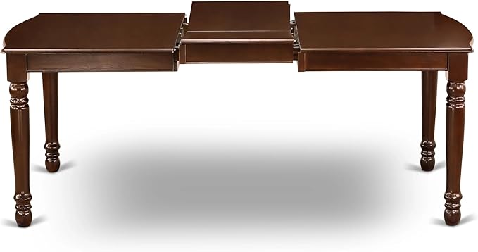 East West Furniture DODA7-MAH-27 7 Piece Dining Set Consists of a Rectangle Kitchen Table with Butterfly Leaf and 6 Polyester Fabric Upholstered Chairs, 42x78 Inch, Mahogany