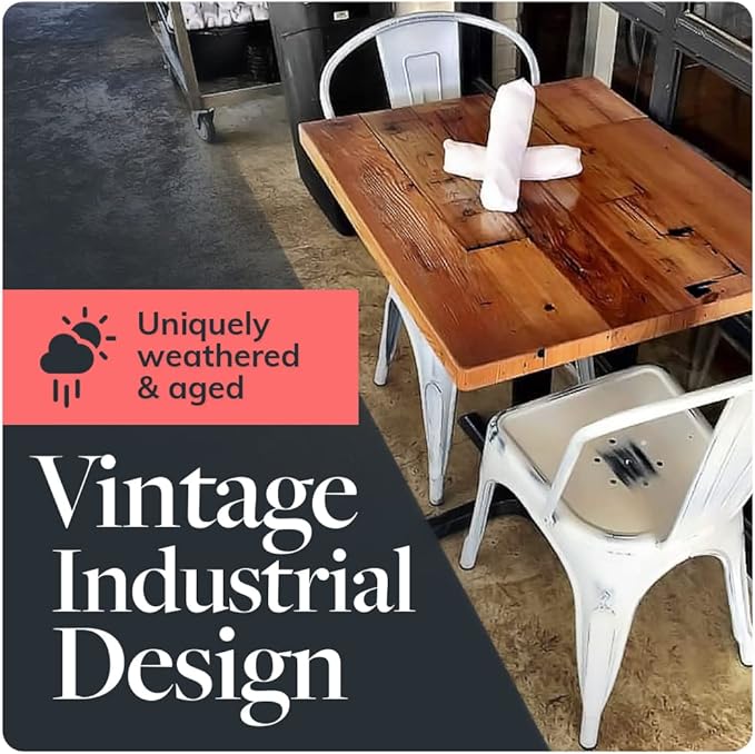 Reclaimed Wood Table Top - Rustic Recycled Wooden Piece Perfect for Kitchens, Dining and Coffee Table Tops (Reclaimed Wood Table Top - Economy, 30" x 30")