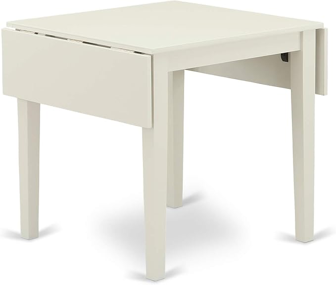 East West Furniture NDVA3-LWH-W 3 Piece Modern Dining Table Set Contains a Rectangle Wooden Table with Dropleaf and 2 Dining Chairs, 30x48 Inch, Linen White
