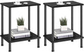 End Table,Small Side Table,2-Tier Nightstand with Storage Shelf,Sofa Bedside Table for Small Spaces in Living Room,Bedroom, Office,Stable Frame,Easy Assembly,Black