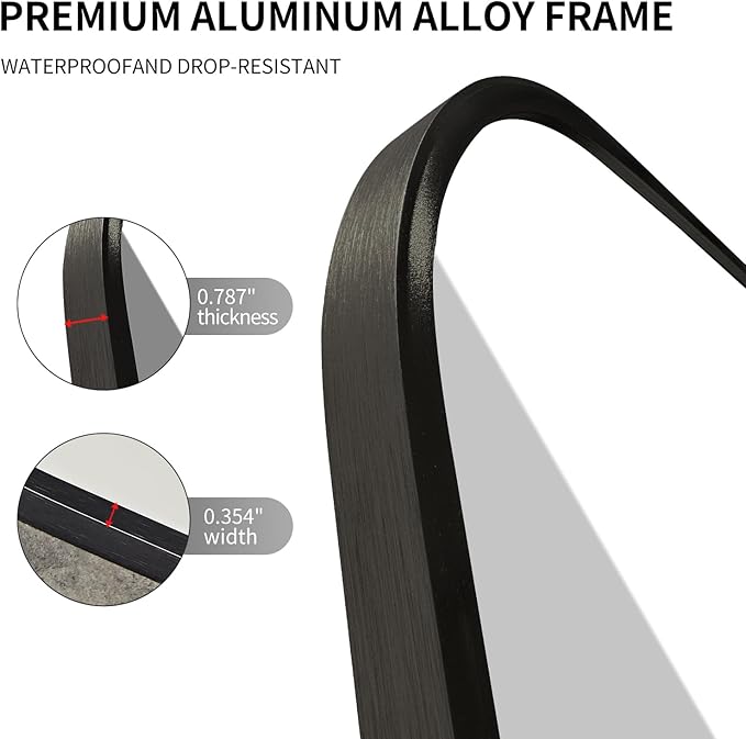 Large Modern Bathroom Mirror with Black Frame, 5mm Copper Free Silver Mirror,Black Frame, Easy Installation (Black, 36" L x 30" W)