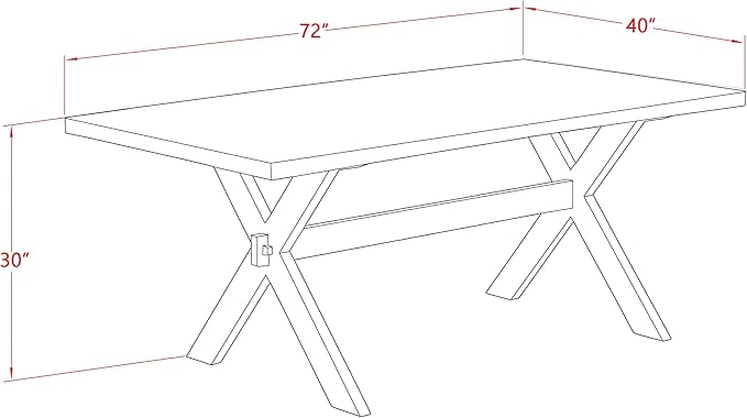 East West Furniture X727MZN32-6 6 Piece Kitchen Table Set Contains a Rectangle Dining Table with X-Legs and 4 Light Beige Linen Fabric Parson Chairs with a Bench, 40x72 Inch, Multi-Color