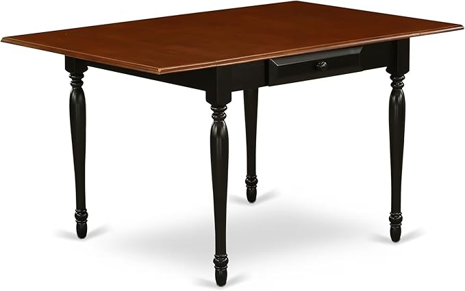 East West Furniture MZNO5-BCH-W 5 Piece Modern Dining Table Set Includes a Rectangle Wooden Table with Dropleaf and 4 Kitchen Dining Chairs, 36x54 Inch, Black & Cherry