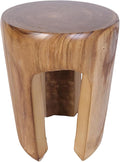 Athaliah Rustic Wood Side Table, 17.75”H Tree Stump End Table, Round Wooden Stool for Living Room, Bedroom, Garden, Patio, Lawn, Home Decor