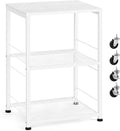 OYEAL End Table, Small Side Table Living Room, White Nightstand with 2-Tier Storage Shelf, Printer Stand Sofa Table for Small Spaces, Living Room, Bedroom, Easy Assembly