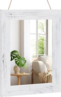 QDSSDECO 16"×20" Wall Mirror Farmhouse Decor Rectangular Mirror Hanging for Bathroom, Vanity, Bedroom, Entryway, Living Room,White