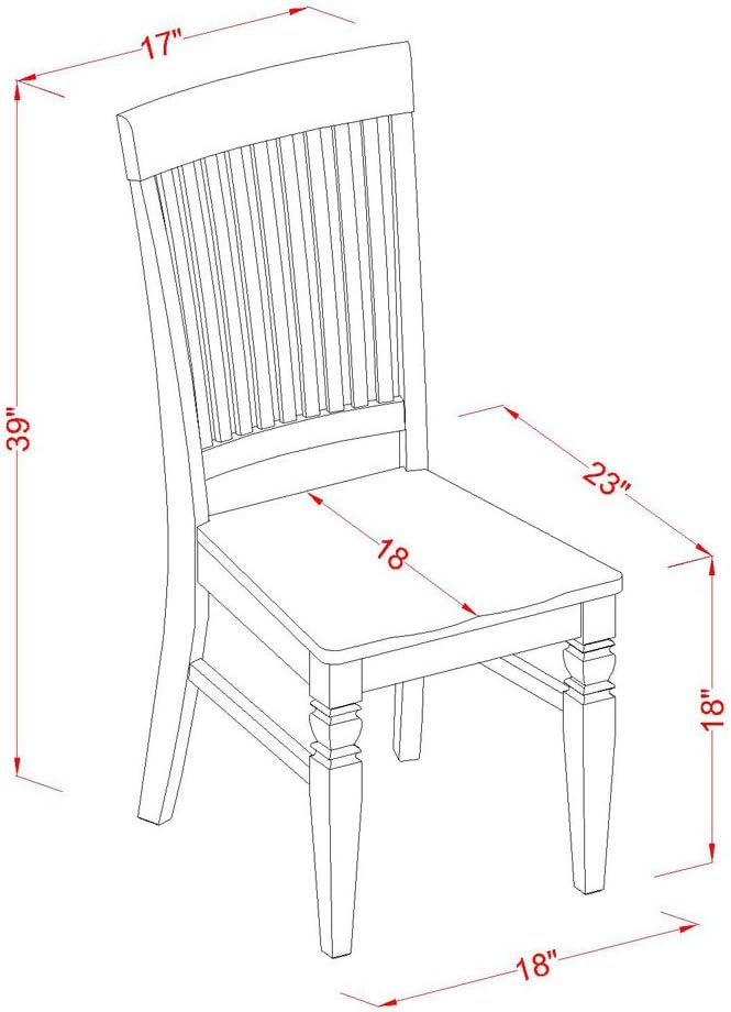 East West Furniture QUWE9-BCH-W 9 Piece Dining Room Table Set Includes a Rectangle Wooden Table with Butterfly Leaf and 8 Kitchen Dining Chairs, 40x78 Inch, Black & Cherry