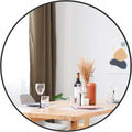 30 inch Round Black Mirror, Brushed Black Metal Framed Circle Wall Mirror for Bathroom Vanity, Bedroom Decor, Living Room, Entryway