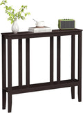 ELYKEN Console Tables for Entryway, 36.2" Long 2 Tier Hallway Table Behind Couch, 7” Narrow Sofa Table for Entrance, Entry, Living Room, Brown