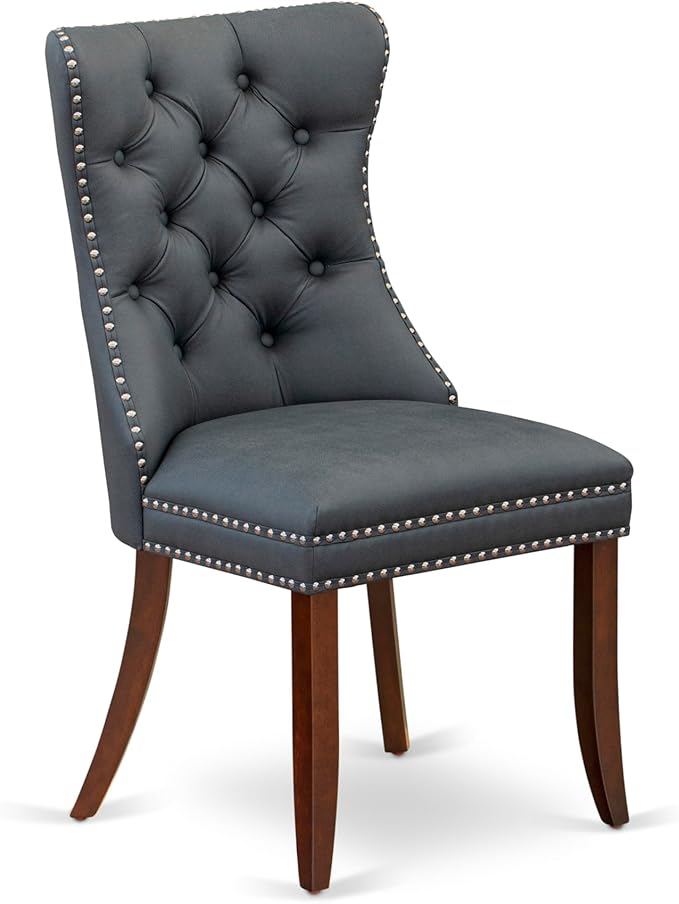 East West Furniture DODA5-MAH-13 5 Piece Dinette Set Includes a Rectangle Dining Table with Butterfly Leaf and 4 Polyester Fabric Upholstered Chairs, 42x78 Inch, Mahogany