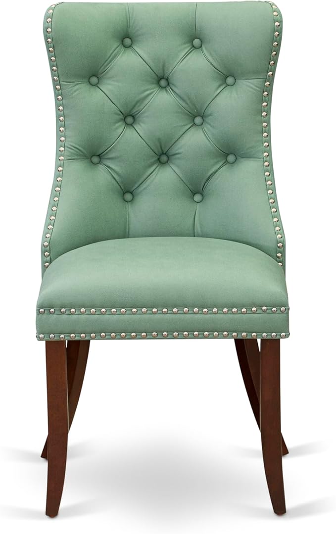 East West Furniture DODA9-MAH-22 9 Piece Dining Set Consists of a Rectangle Kitchen Table with Butterfly Leaf and 8 Polyester Fabric Upholstered Chairs, 42x78 Inch, Mahogany