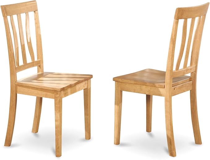 East West Furniture VAAN9-OAK-W 9 Piece Modern Dining Table Set Includes an Oval Wooden Table with Butterfly Leaf and 8 Dining Room Chairs, 40x76 Inch, Oak