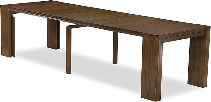 X12FO-0C8-18 - 14 Pieces Kitchen Dining Table Set includes an Extendable Rectangle Kitchen Table, 1 Coffee Table and 12 Dining Chairs, 39x120 Inch, Antique Walnut