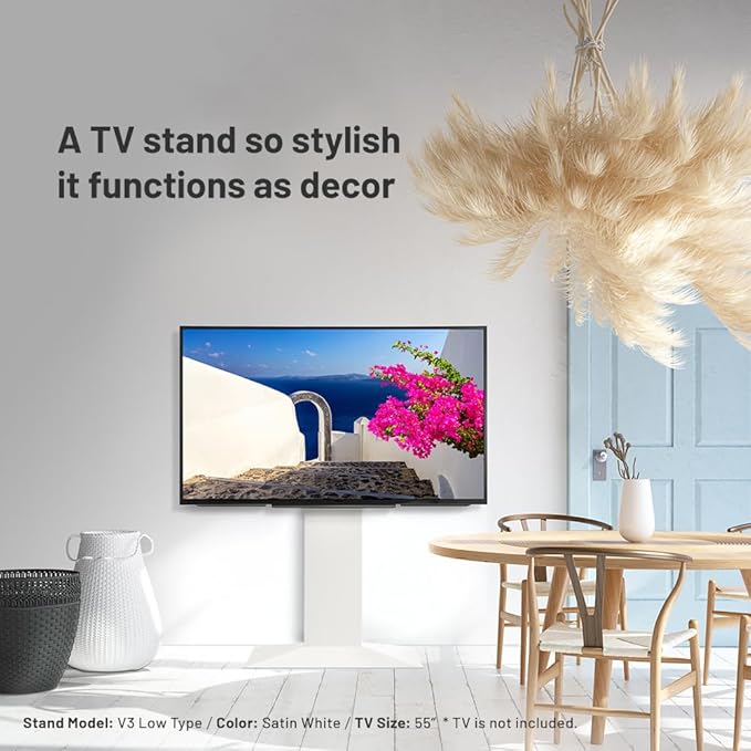 V3 High Type TV Stand w/Multi-Device Holder and Soundbar Shelf M White Set | Sleek Japanese 32-80 Inch Universal Wall-Side TV Stand Adjustable Mount, No Drill | Sleek Soundbar Shelf | White Oak