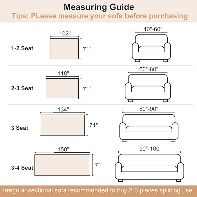 Boho Couch Cover, Sofa Cover, Sofa Covers for 2 Cushion Couch, Washable Sectional Couch Covers for Dogs Pet Furniture Protector Couch Cover Blanket for Living Room (1# Khaki, 71" x 118")